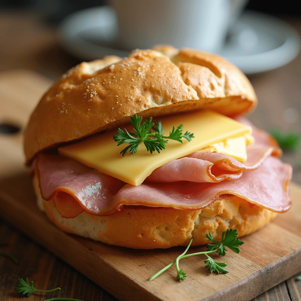 A hot and crispy Cheese Panini on a wooden serving board.